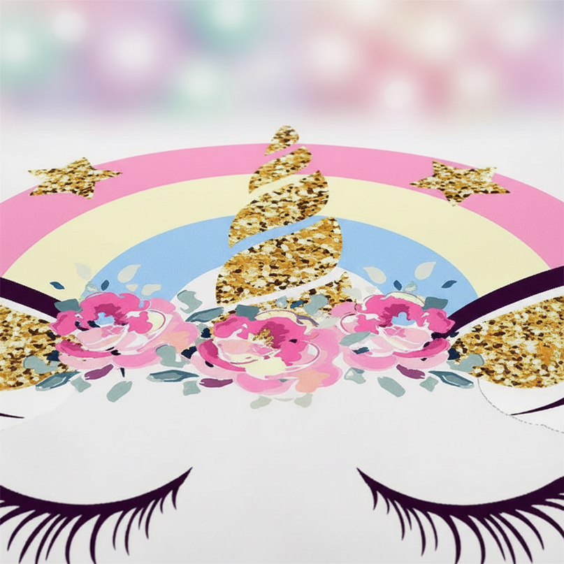 glitter horn lashes unicorn bedding - detail