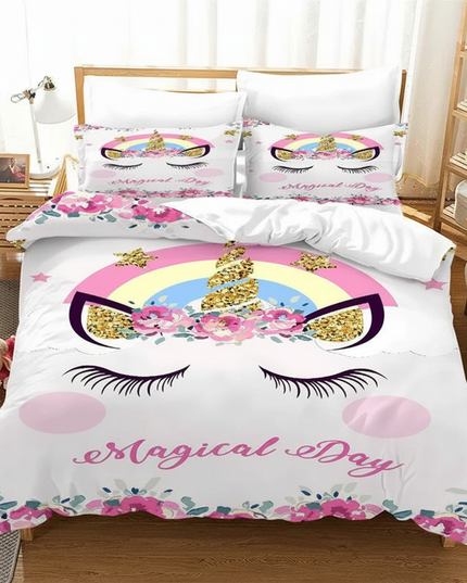 glitter horn lashes unicorn bedding - lifestyle