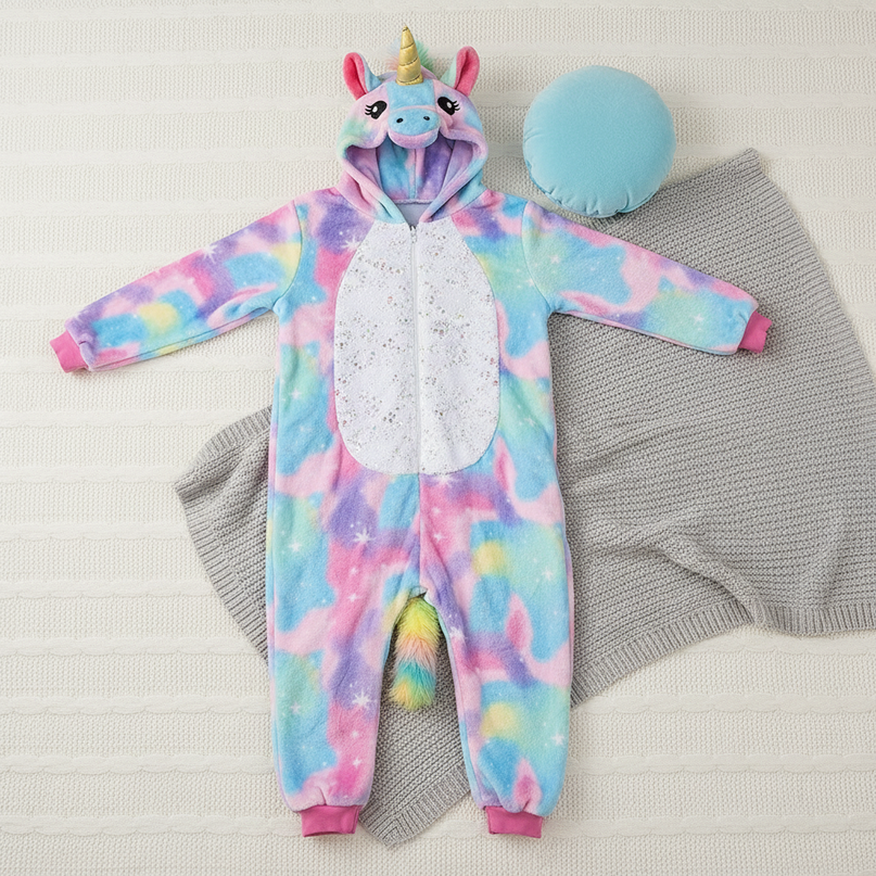 glitter onesie unicorn - flat-lay