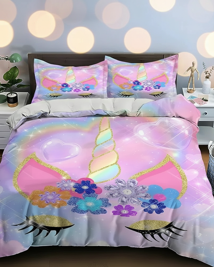 glitter unicorn bedding - lifestyle