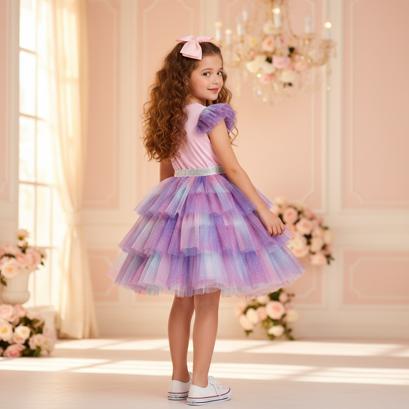 glitter unicorn dress - back