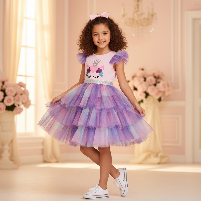 glitter unicorn dress - front
