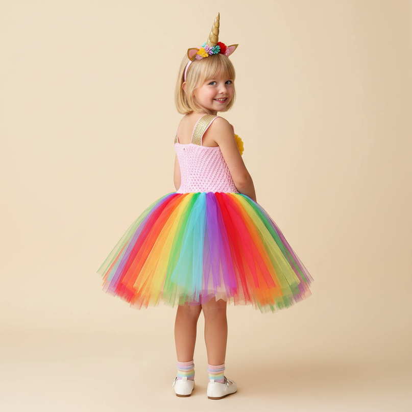 glitter unicorn dress sequin carnival - back