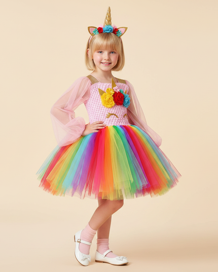 glitter unicorn dress sequin carnival - front
