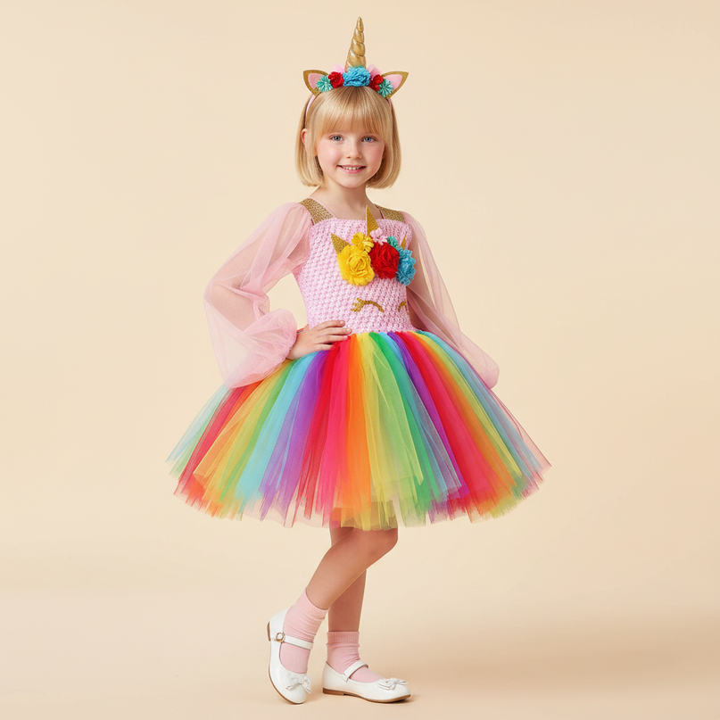 glitter unicorn dress sequin carnival - front