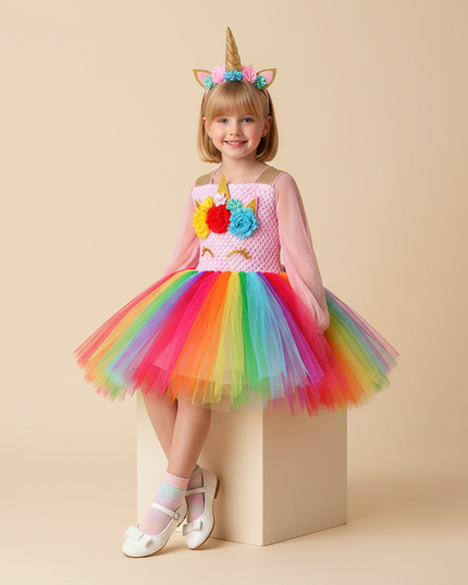 glitter unicorn dress sequin carnival - sitting