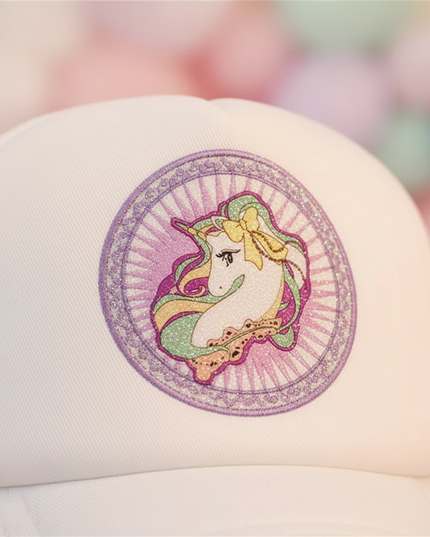 glitter unicorn hat - detail