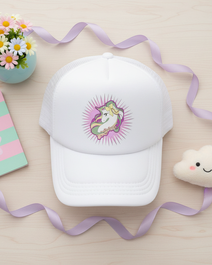 glitter unicorn hat - flat-lay