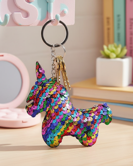 glitter unicorn keychain - lifestyle