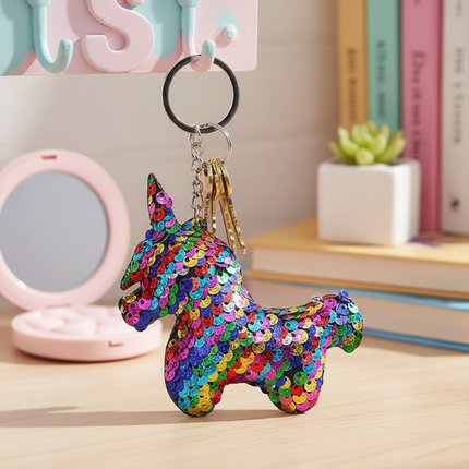 glitter unicorn keychain - lifestyle
