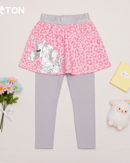 glitter unicorn leggings - flat-lay
