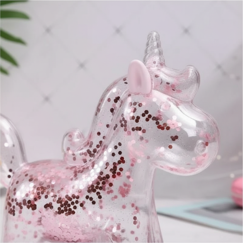 glitter unicorn piggy bank - detail