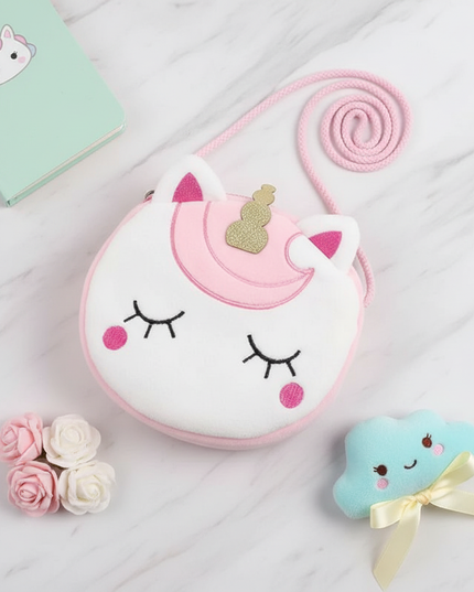glitter unicorn purse - flat-lay