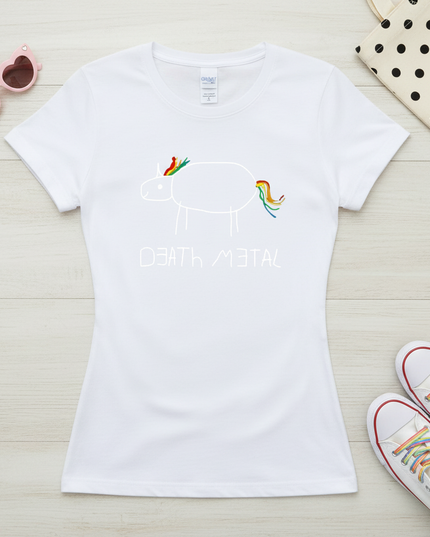 glitter unicorn shirt - flat-lay