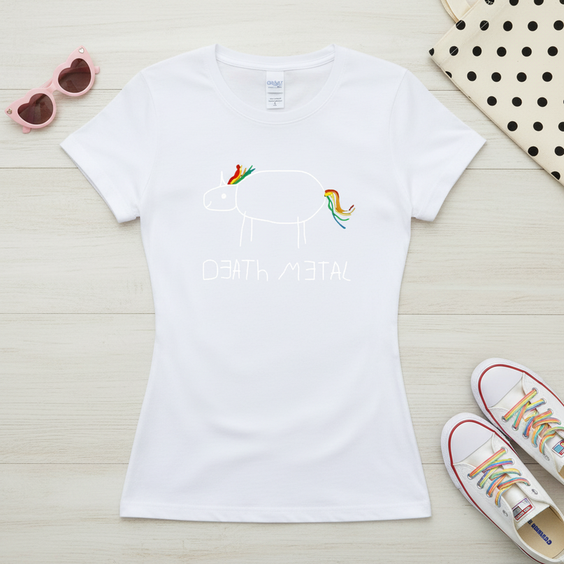 glitter unicorn shirt - flat-lay