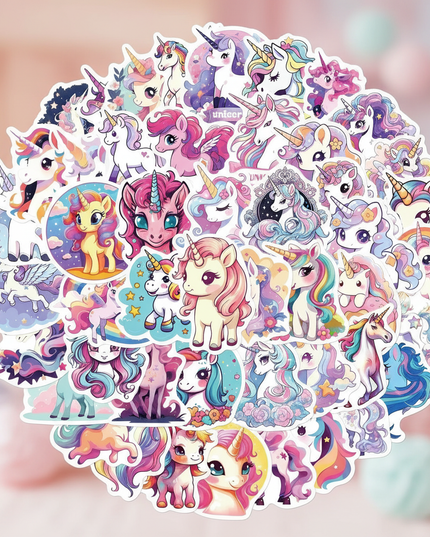 glitter unicorn stickers - lifestyle