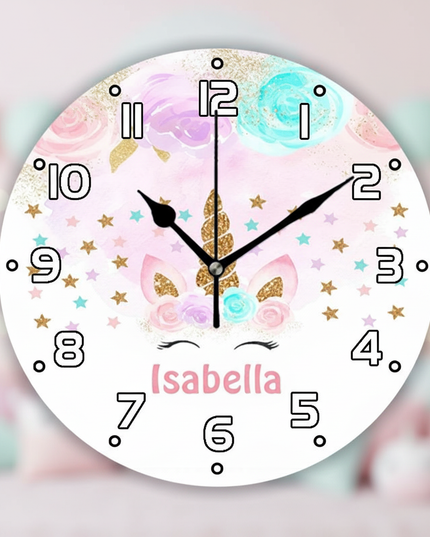 glitter unicorn wall clock - lifestyle