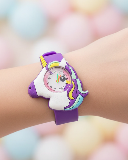 glitter unicorn watch - in-use