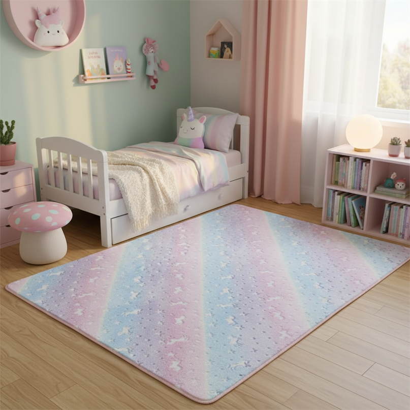 glow dark unicorn rug - lifestyle