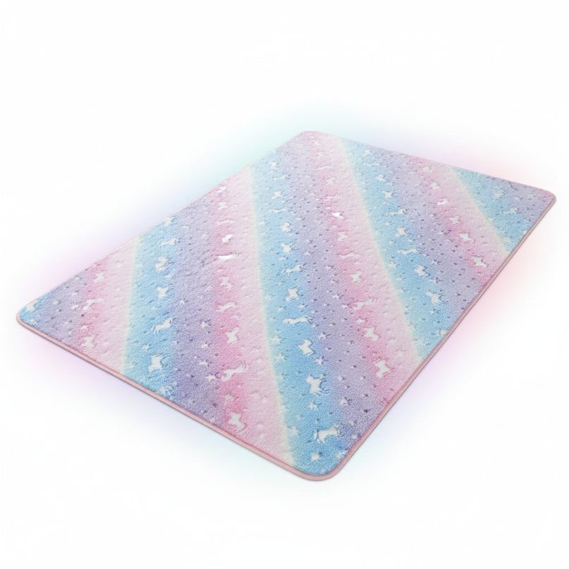 glow dark unicorn rug - white-bg