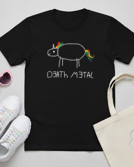 glow dark unicorn shirt - flat-lay