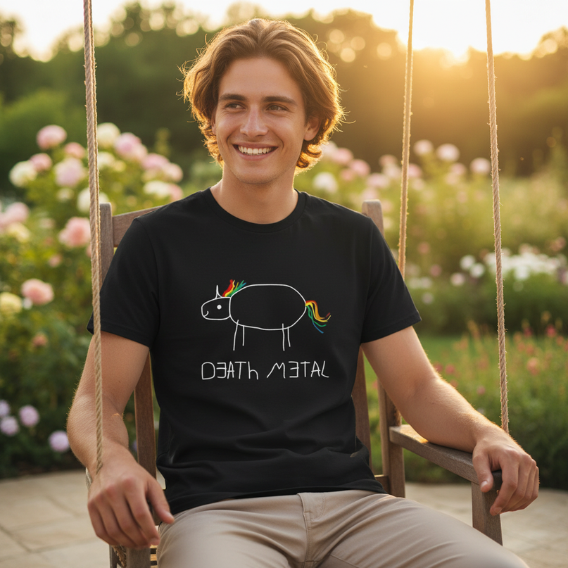 glow dark unicorn shirt - in-use