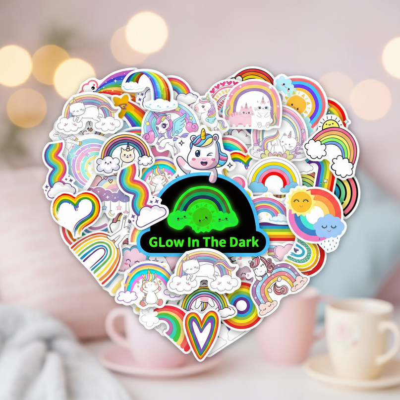 glow dark unicorn stickers - lifestyle