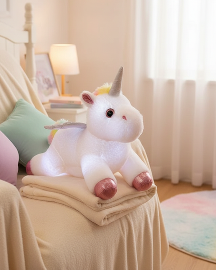 glowing unicorn plush - lifestyle