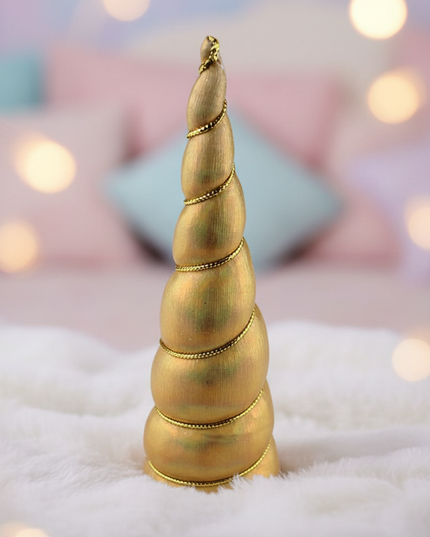 gold iridescent unicorn horn - lifestyle
