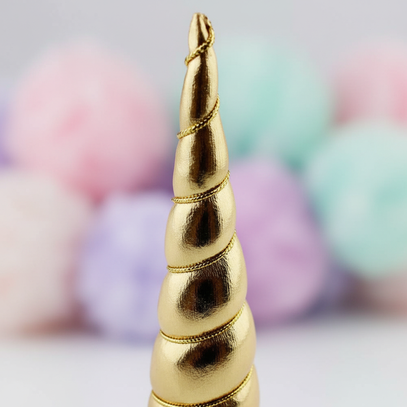 gold mermaid unicorn horn - detail