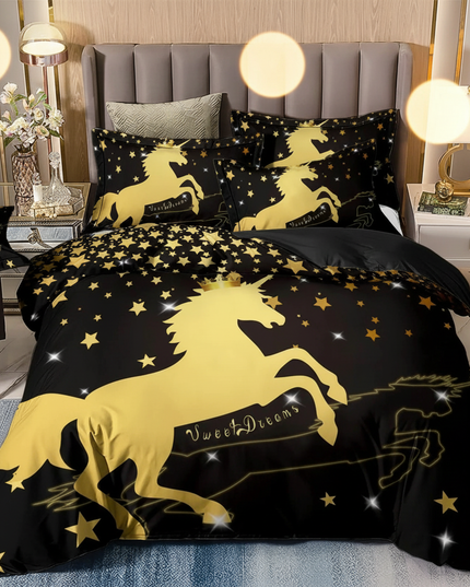 gold sweet dreams unicorn bedding - lifestyle