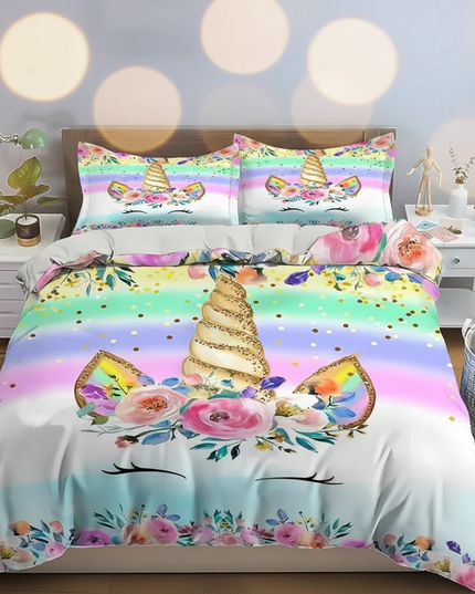 gold unicorn bedding - lifestyle