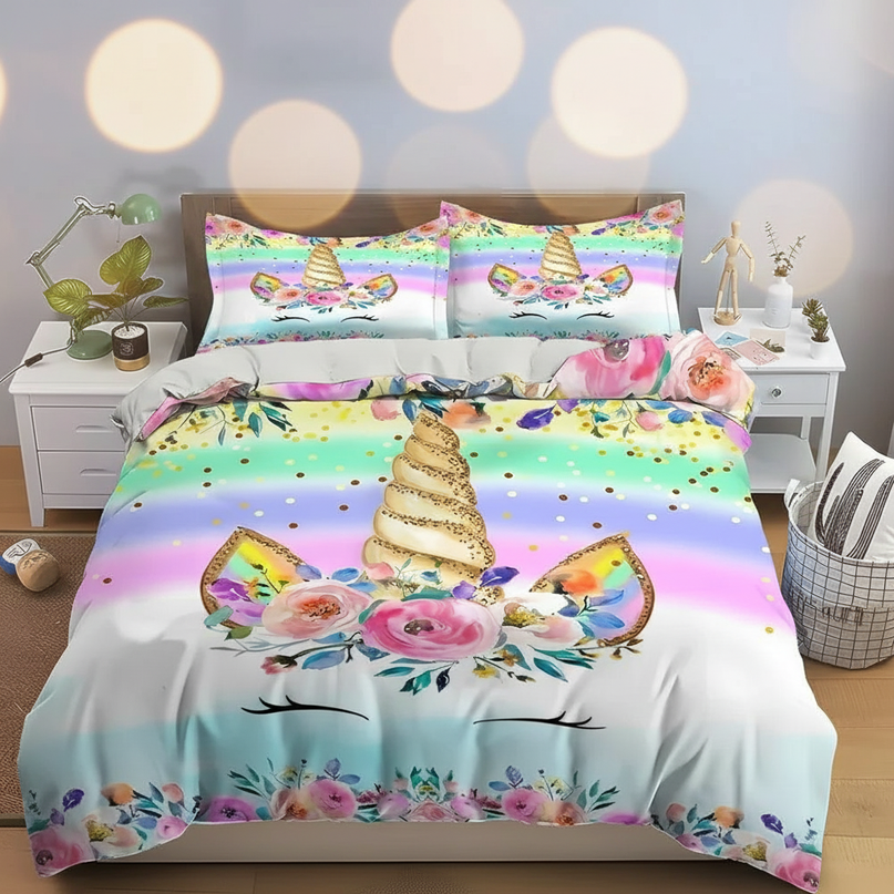 gold unicorn bedding - lifestyle