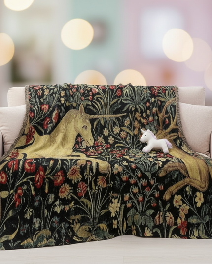 gold unicorn blanket - lifestyle