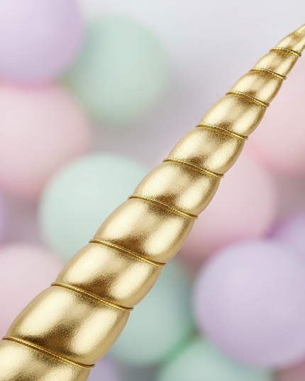 gold unicorn horn cosplay prop - detail