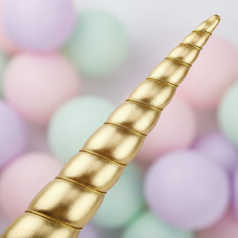 gold unicorn horn cosplay prop - detail