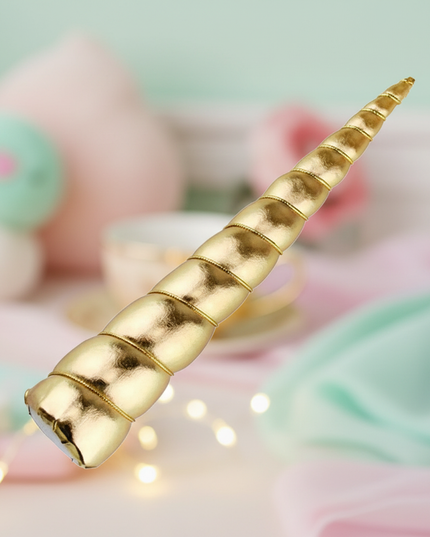 gold unicorn horn cosplay prop - lifestyle