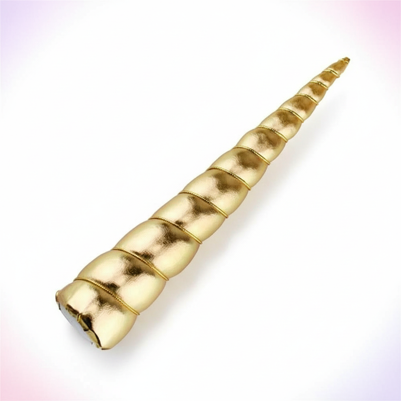 gold unicorn horn cosplay prop - white-bg