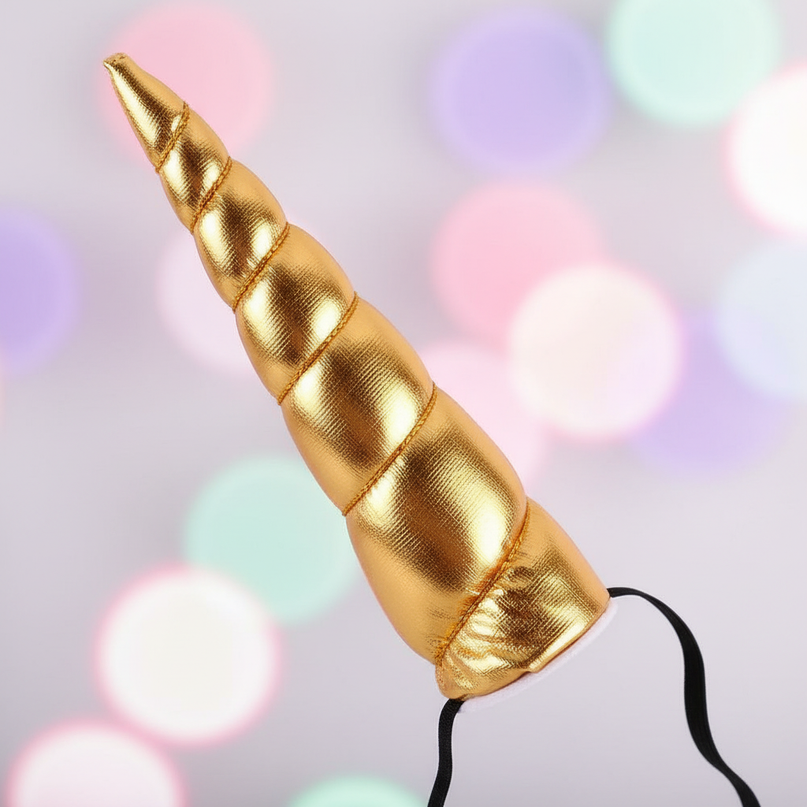 gold unicorn horn headband - detail