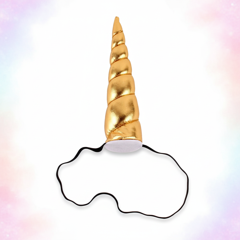 gold unicorn horn headband - white-bg