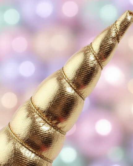 gold unicorn horn party pack - detail