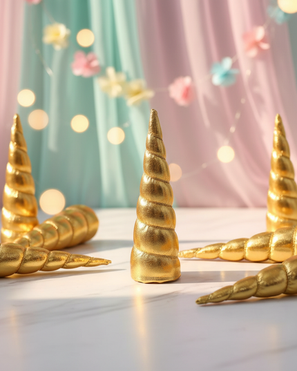 gold unicorn horn party pack - lifestyle