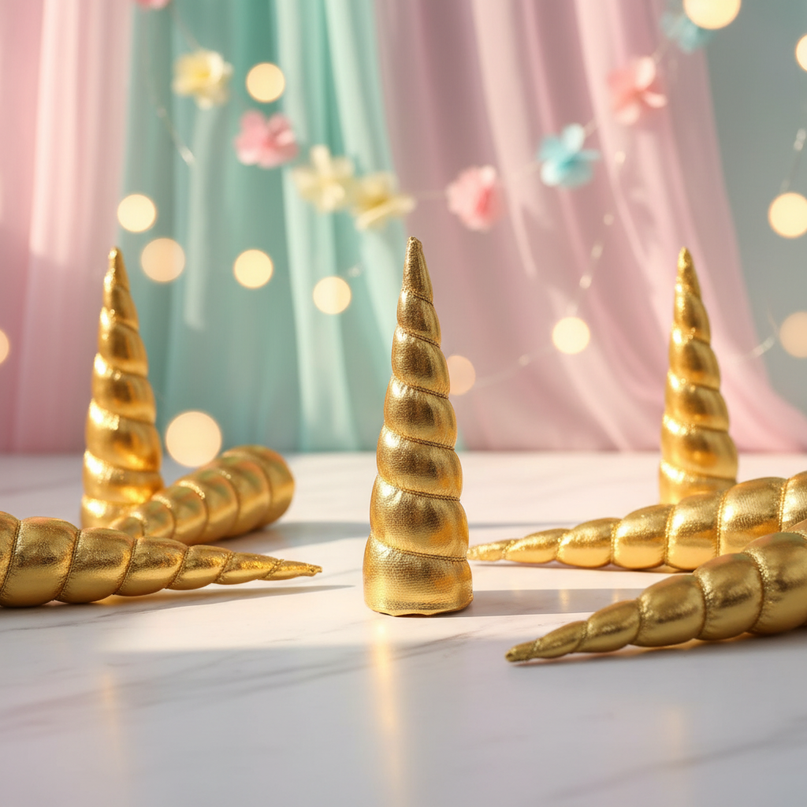 gold unicorn horn party pack - lifestyle