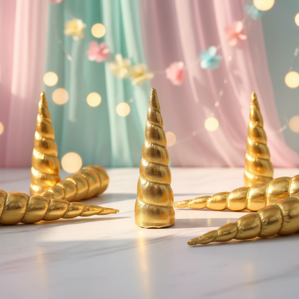 gold unicorn horn party pack - lifestyle