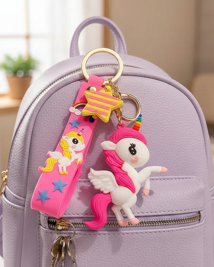 gold unicorn keychain - lifestyle