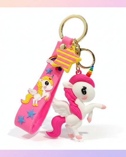 gold unicorn keychain - white-bg