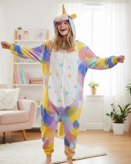 gold unicorn onesie - in-use