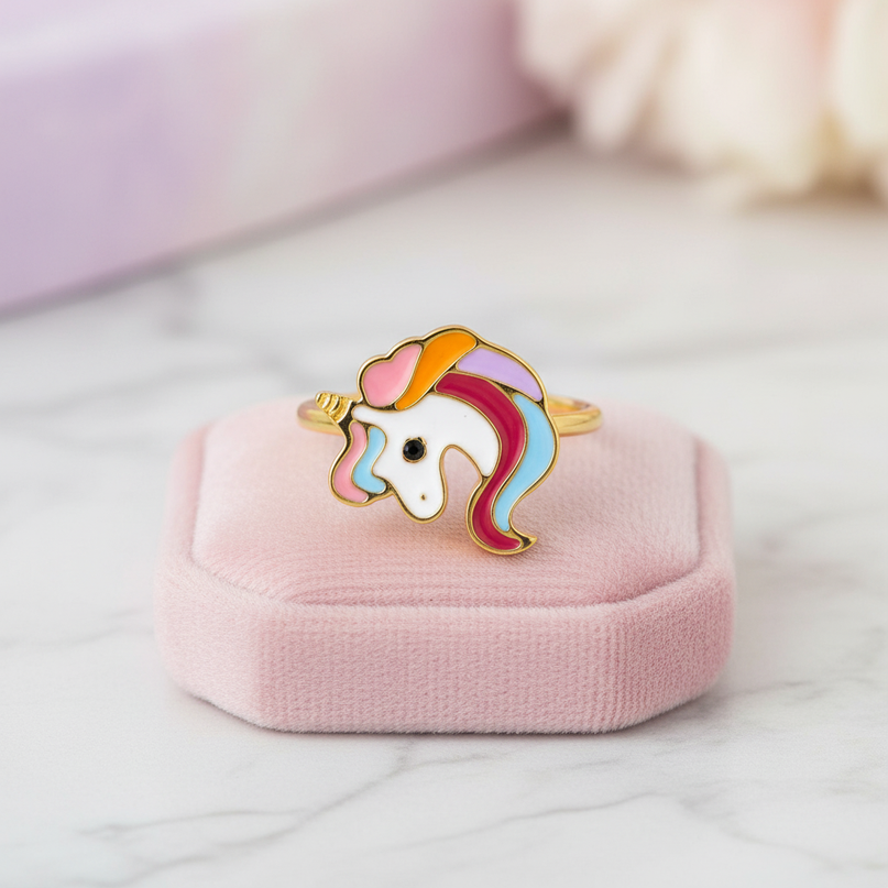 gold unicorn ring - lifestyle