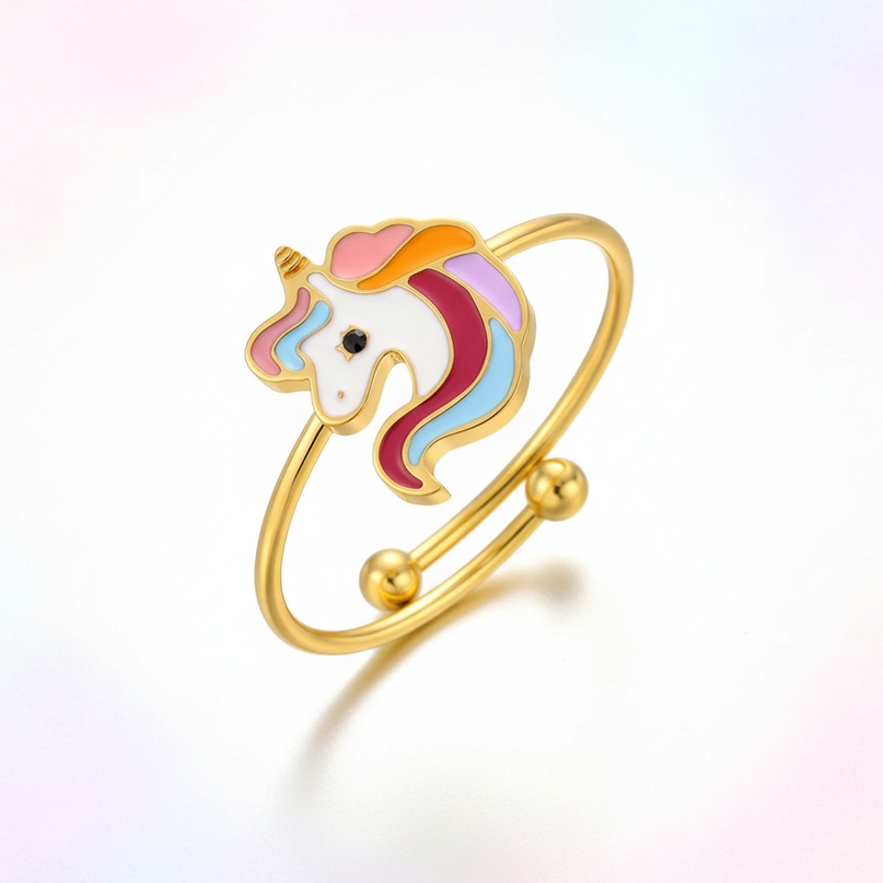 gold unicorn ring - white-bg