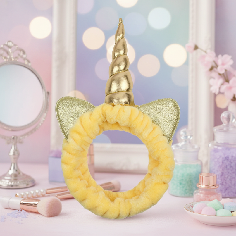 gold unicorn spa headband - lifestyle